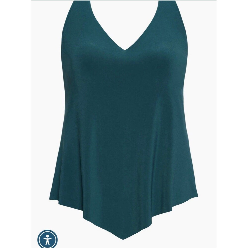 NWT MAGICSUIT by MIRACLESUIT TAYLOR TANKINI SWIMSUIT TOP Peacock Blue Women Sz 8 - Picture 3 of 8